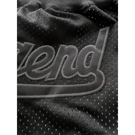 [Size 8-24 Basketball Shorts] Men's all black # 8-24 basketball shorts, classic letter embroidery design, button style short sleeved breathable shirt, suitable for training and competition