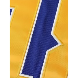 Blue V-Neck Embroidered Men's #18 Ice Hockey Jersey - Long Sleeve, Breathable & Stylish for Sports and Casual Wear