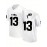 Men's White #13 Breathable American Football Jersey - V-Neck Short Sleeve Embroidered Team Uniform with Shark Graphic & Bold Numerals, Loose Fit for Training, Competition & Casual Wear (Machine Washable, All-Season), Embroidered Detailing