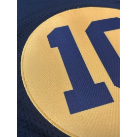 Men'S Deep Blue # 10 American Football Jacket with Loose Embroidered Sports, Fashionable, Casual, Street Breathable Rugby Top