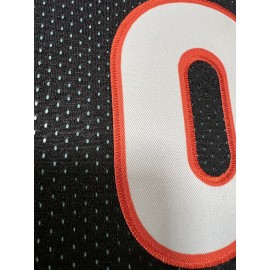 Men's Black # 9 Breathable Rugby Jersey, Sports V-neck Short Sleeved Uniform For Training And Matches, Embroidered American Football Shirt