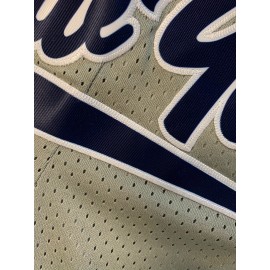 2 Embroidery Breathable Men's Letter & Number Basketball Shorts, Athletic Drawstring Shorts For Training & Competition