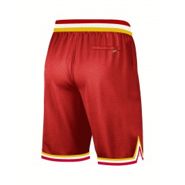 Men's Red # 16 Rugby Shorts, Classic Letter Embroidery Design, Breathable Button style Short Sleeve Shirt, Suitable for Training and Competition