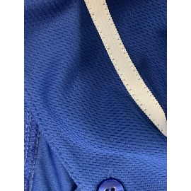 Men'S Blue # 11 Baseball Shirt, Classic Letter Embroidery Design, Button Style Short Sleeved Breathable Shirt, for Training And Competition Use