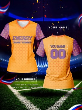 Customizable Women's V-Neck Football Jersey Top - Personalized Name & Number, Breathable, Quick-Drying, Polyester, Sporty Fitness & Casual Wear, Team Sports Jersey | Sporty Vneck Jersey | Knit Construction, Customized Jersey