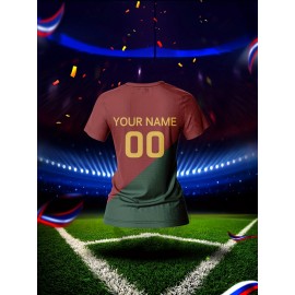 Custom Name and Number Women'S V-Neck Football Jersey Team Training Sportswear Comfortable Breathable Quick-Dry Casual Wear