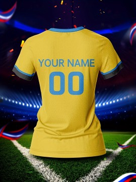 Custom Name and Number Women'S V-Neck Football Jersey, Sports Style, Polyester, Slight Stretch, All Over Print, Regular Length, Spring/Summer/Fall, Knit Fabric, 210 g/m²