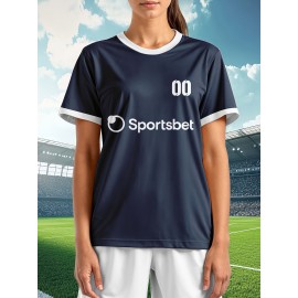 Customizable Plus Size Football Jersey for Women - Personalized Name & Number, Vibrant Soccer Graphic, Soft & Comfortable Fabric, Perfect for Training & Sports Activities, Soccer Accessories