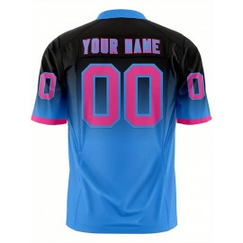 Customizable Plus Size Women'S Football Jersey - Personalized Name & Number, V-Neck Short Sleeve, Black & Neon Green with White Stripes & Logo, Breathable Summer Sports Training Uniform for Outdoor Competition