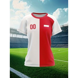 Customizable Women's Plus-Size Football & Baseball Jerseys - Personalized Team Name & Number, Soft Breathable Fabric, Round Neck Summer Sports Casual Wear, Outdoor Team Uniforms