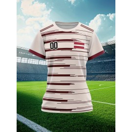 Customizable Women'S Plus Size Football Jersey - Personalized Name & Number, Maroon & Orange Soccer Training Shirt with White Accents, Breathable Summer Sportswear for Casual & Team Activities, Soccer Accessories, Durable Fabric