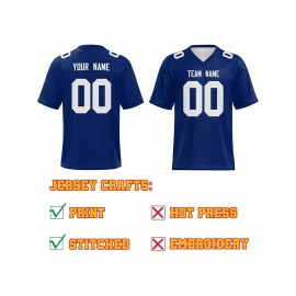 Personalized Football jersey Custom Football jersey Printed T-shirts Customize your favorite team and number, Everyday personalized hip-hop short-sleeved shirts, button- shirts
