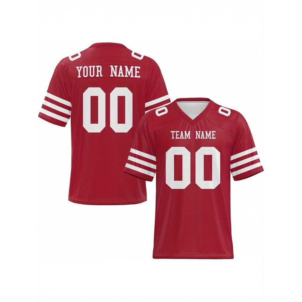 Personalized Football jersey Custom Football jersey Printed T-shirts Customize your favorite team and number, Everyday personalized hip-hop short-sleeved shirts, button- shirts